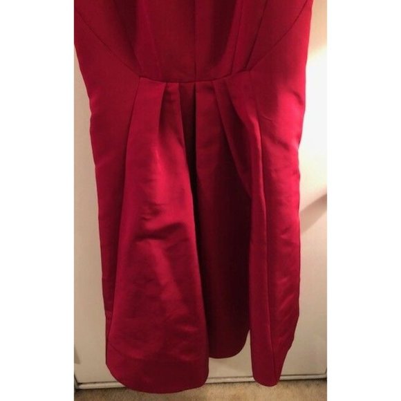 NWT $8K ZAC POSEN GRENADINE MERMAID STRAPLESS SILK BOW PLEATED GOWN SIZE 6 - Picture 6 of 7